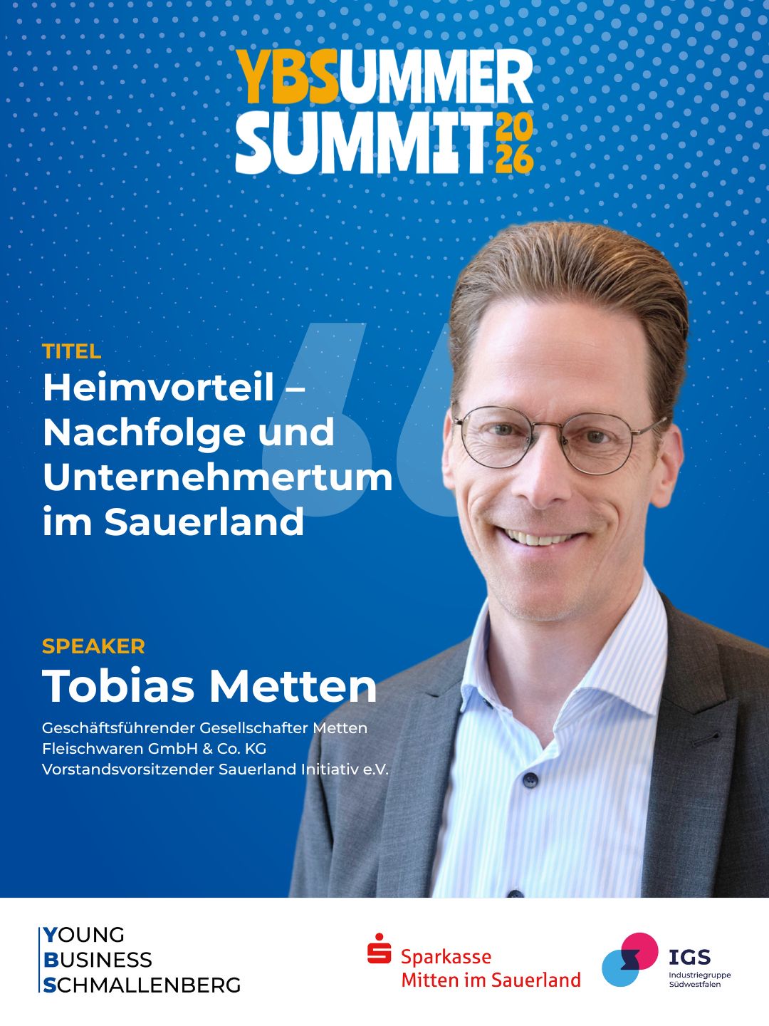 Speaker Tobias Metten – YBS Summer Summit 2026