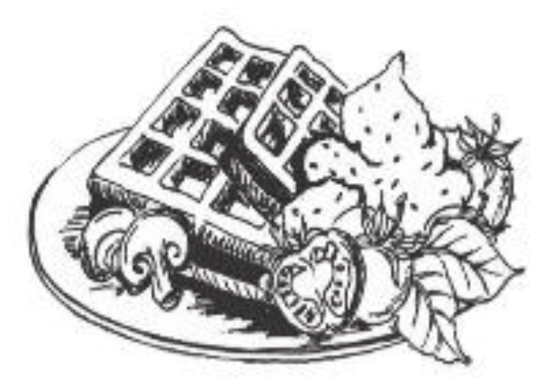 Illustration Kartoffelwaffeln auf Teller