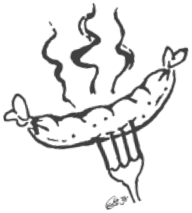 Illustration Bratwurst auf Gabel